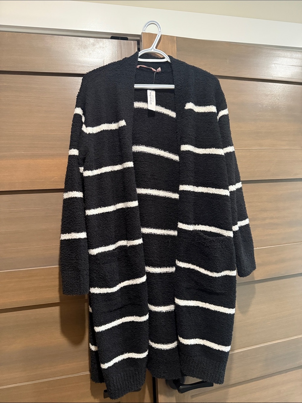 La Vie En Rose Black Fuzzy Open Cardigan